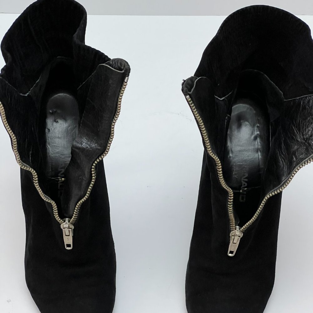 Xavier Danaud Italian Black Leather Boots Size 38 Italy Zipper Zip Up US 7 - Picture 7 of 11